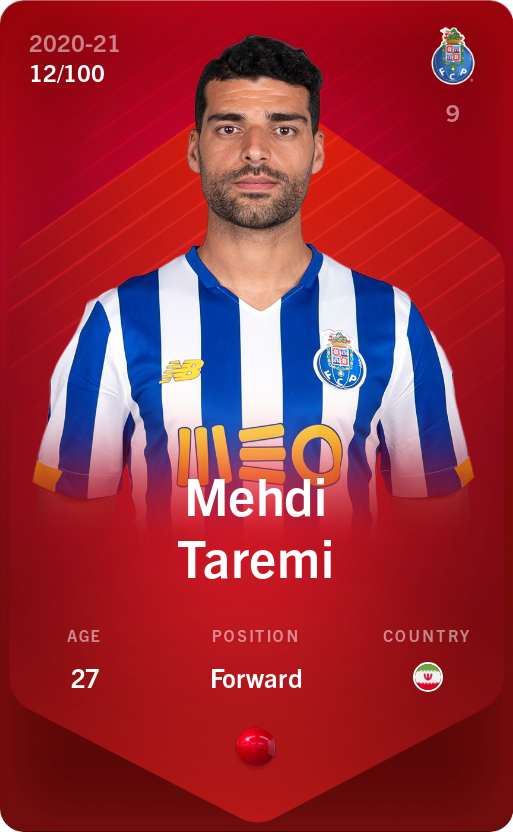 Sorare - Sorare Official - Mehdi Taremi 2020-21 • Rare 12/100 - NFT # 49939524798689438847422251007801168141672726638698890043958457544072595129937