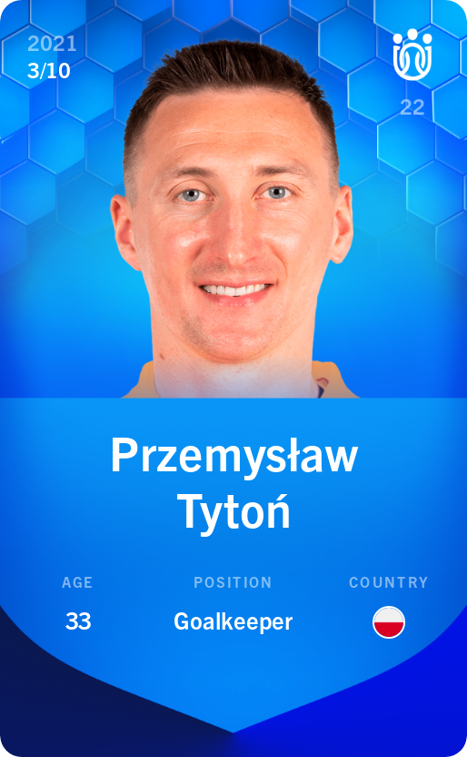 Sorare - Sorare Official - Przemysław Tytoń 2021-22 • Super Rare 3/10 - NFT # 2507536679734345127560448833448589336852222065056371375669737976309748112750