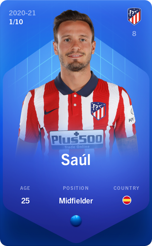 Sorare - Sorare Official - Saúl 2020-21 • Super Rare 1/10 - NFT # 96931825871420973075741578924699298961386699485632361584962314102012600122587