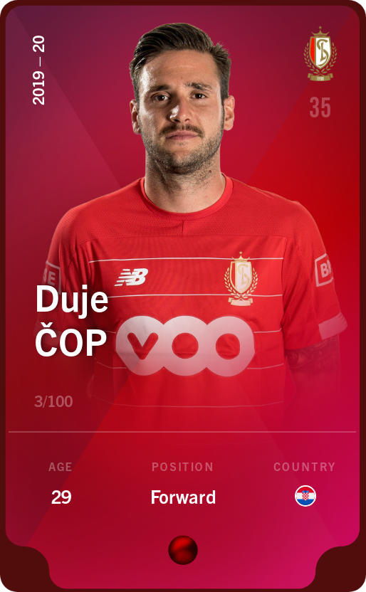 Sorare - Sorare Official - Duje Čop 2019-20 • Rare 3/100 - NFT # 46485980628708137167930997354157901697601833955528291803713226483184226286629