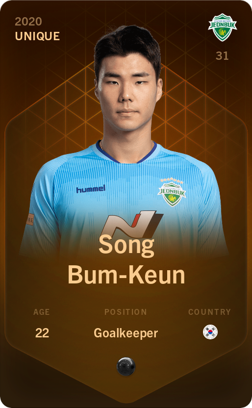 Sorare - Sorare Official - Song Bum-Keun 2020-21 • Unique - NFT # 32459796021260118484957385743060891745869772965682606038560858798234117472599