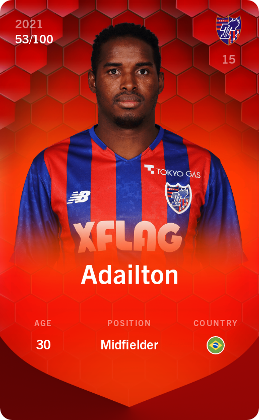 Sorare - Sorare Official - Adailton 2021-22 • Rare 53/100 - NFT # 43463088906480699806527980284654997210002129661009442944077739034889893979002