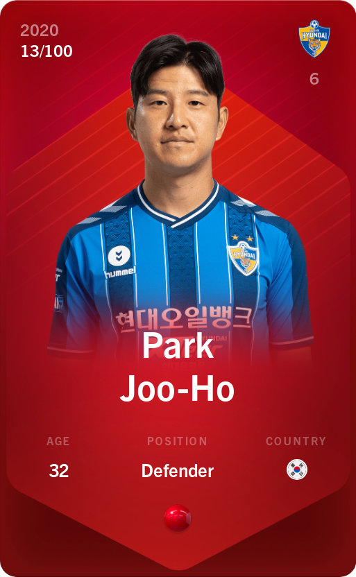 Sorare - Sorare Official - Park Joo-Ho 2020-21 • Rare 13/100 - NFT # 61911202340569412133950405632355572839869005533429956939417317353567103431933