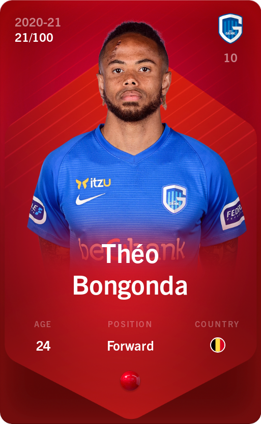 Sorare - Sorare Official - Théo Bongonda 2020-21 • Rare 21/100 - NFT # 37524751227766820226129885463509545214156284534687981365170474482763776553206