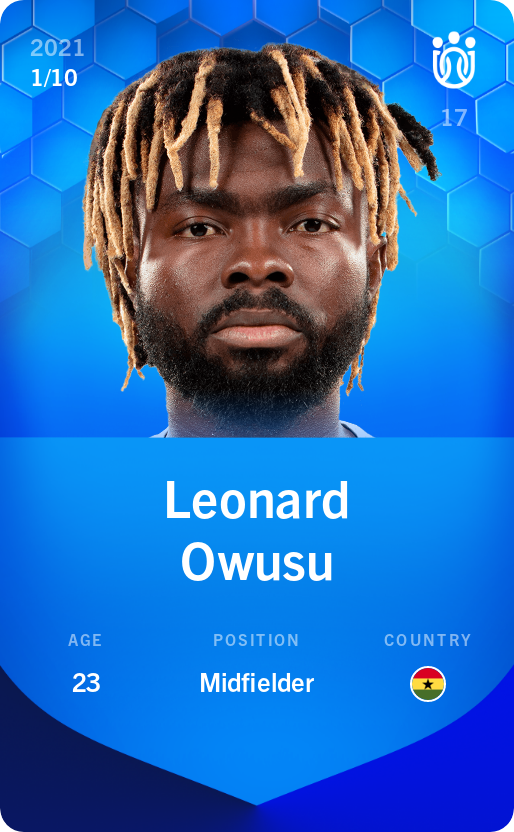 Sorare - Sorare Official - Leonard Owusu 2021-22 • Super Rare 1/10 - NFT # 27058799054812529629963845651119935801228770052472355645033491854238007181606