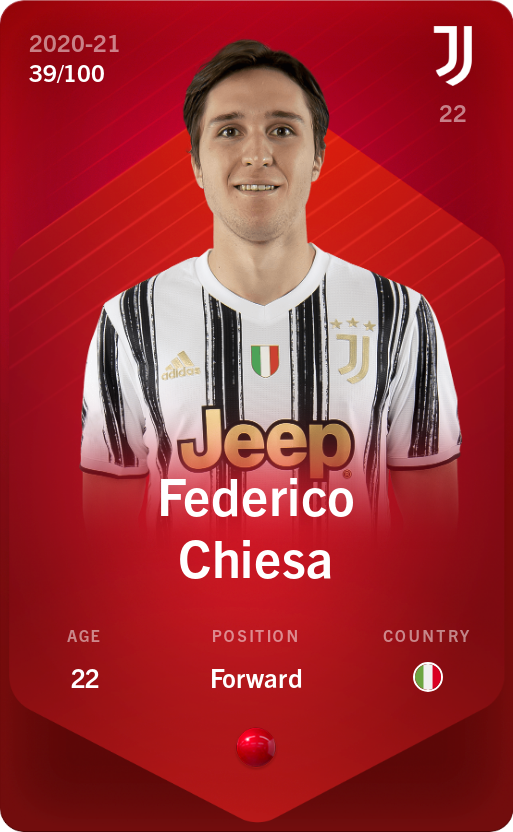 Sorare - Sorare Official - Federico Chiesa 2020-21 • Rare 39/100 - NFT # 8118665797442146071162238474421369457693269951252893067275857137188702661981