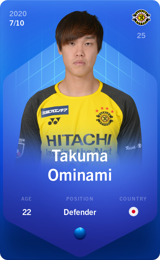 Sorare - Sorare Official - Takuma Ominami 2020-21 • Super Rare 7/10 - NFT # 60201441003697214444665485020586212460462184115259798402886386033093696894125