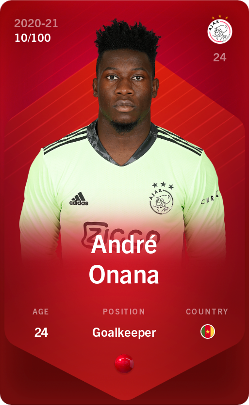 Sorare - Sorare Official - André Onana 2020-21 • Rare 10/100 - NFT # 26420998581427313961942312372303872419805170140765962677588036874946901664214