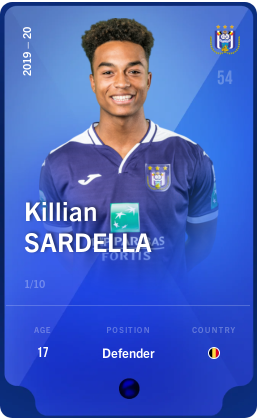 Sorare - Sorare Official - Killian Sardella 2019-20 • Super Rare 1/10 - NFT # 50424866753367537208745839912218431581945925934724239929478950096652055318799