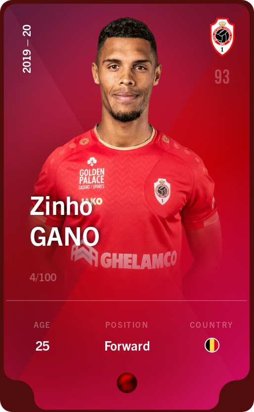Sorare - Sorare Official - Zinho Gano 2019-20 • Rare 4/100 - NFT # 38611290152736431803071317792959193424639335472011102517491985518988536981748
