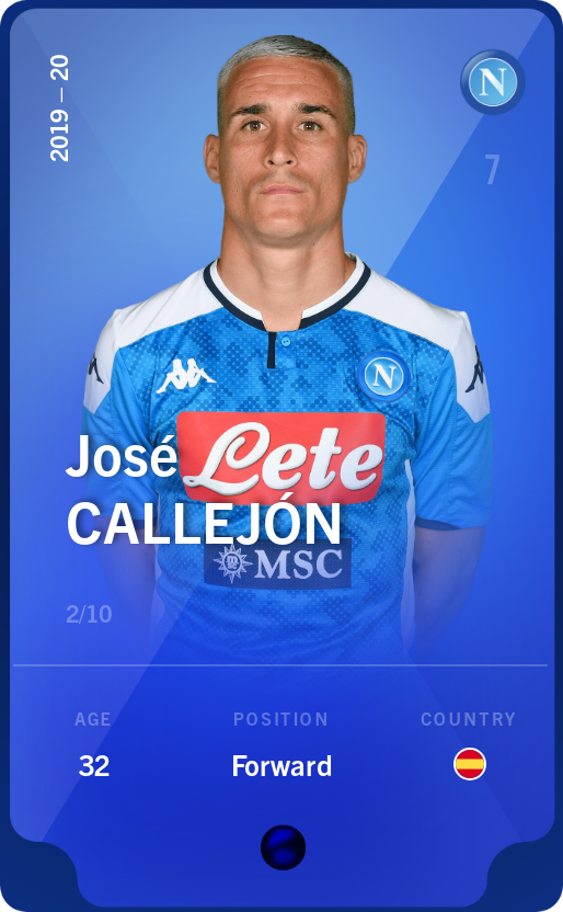 Sorare - Sorare Official - José Callejón 2019-20 • Super Rare 2/10 - NFT # 11498809620953129968665841734351256324327434866223352402862328821996963180770