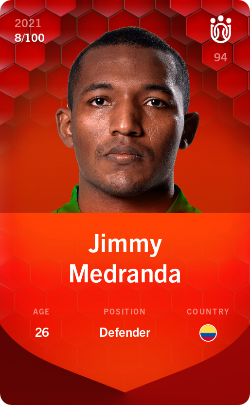 Sorare - Sorare Official - Jimmy Medranda 2021-22 • Rare 8/100 - NFT # 110982382902280699905187104252875101305914718369370257091695862569346726409516