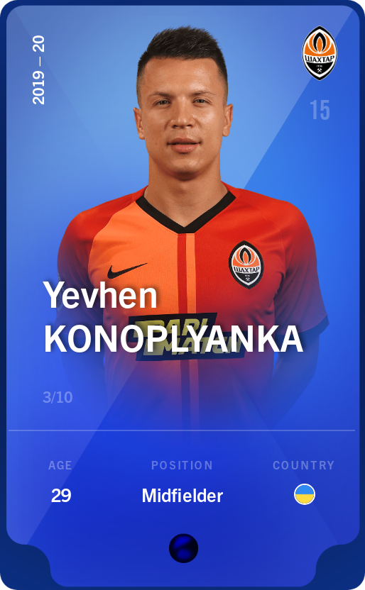 Sorare - Sorare Official - Yevhen Konoplyanka 2019-20 • Super Rare 3/10 - NFT # 24698464706492302629470410313403607303469690620019720669655260001686593814026