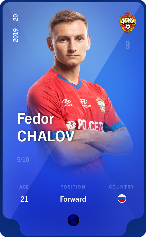 Sorare - Sorare Official - Fedor Chalov 2019-20 • Super Rare 5/10 - NFT # 113670709316600587244818486414169993440269552651395638608196056617819043616552