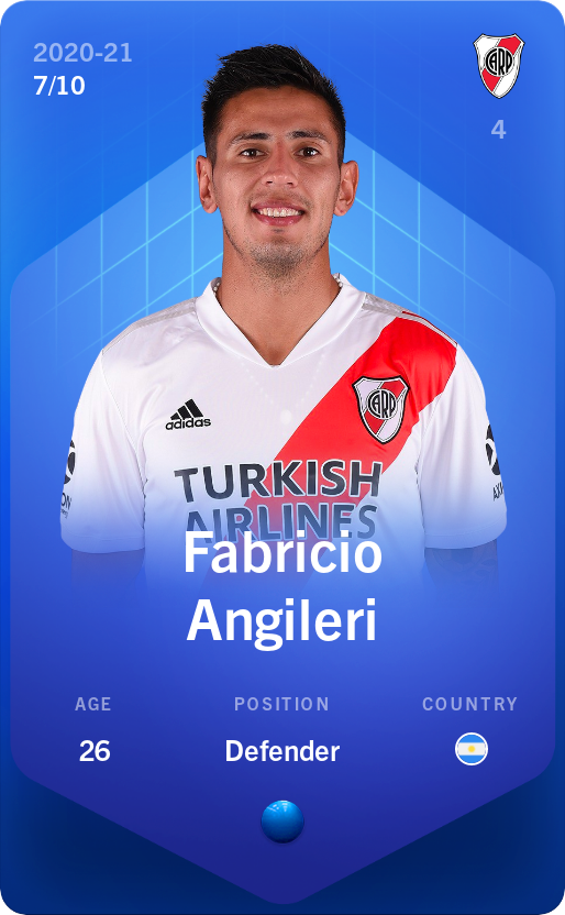 Sorare - Sorare Official - Fabricio Angileri 2020-21 • Super Rare 7/10 - NFT # 69185235530944076970040000812922818257132854664485157669612402465350483361754