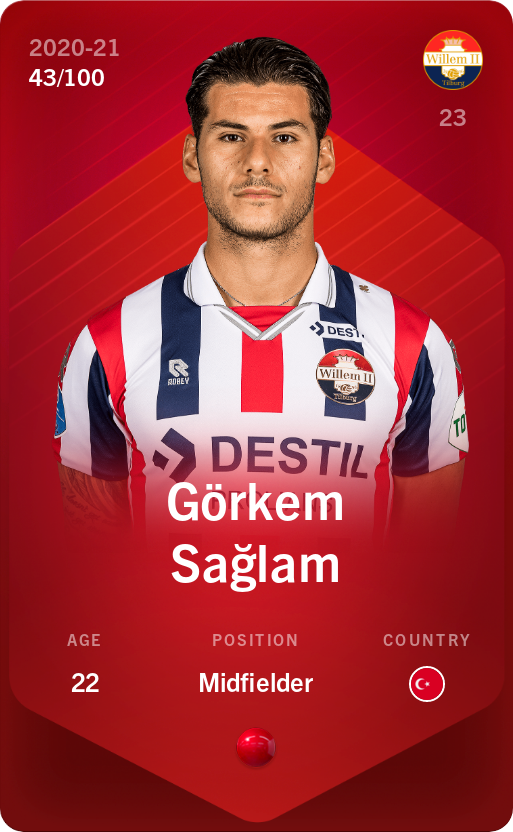Sorare - Sorare Official - Görkem Sağlam 2020-21 • Rare 43/100 - NFT # 25198925087464400290189853851526036739229957921289353143904484145329786317239