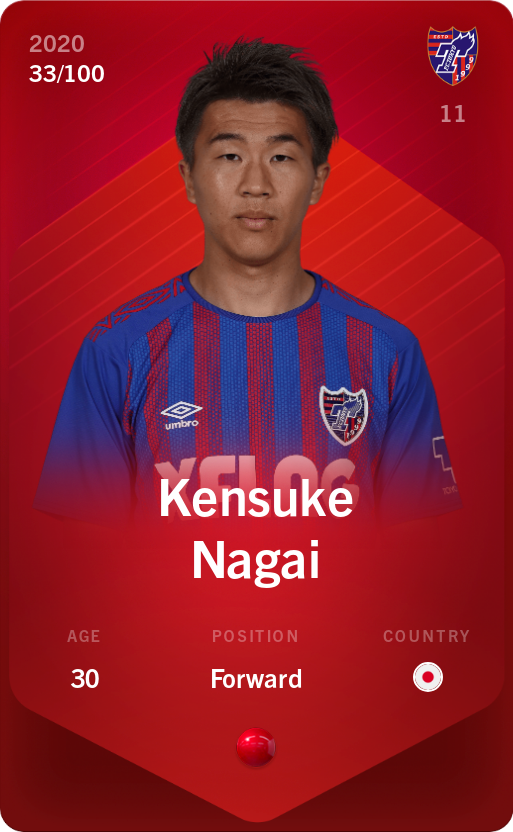 Sorare - Sorare Official - Kensuke Nagai 2020-21 • Rare 33/100 - NFT # 17810231923037417651320643191539282169057129520313798844090551772508758636232