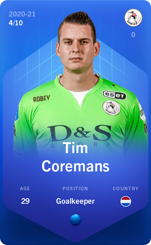 Sorare - Sorare Official - Tim Coremans 2020-21 • Super Rare 4/10 - NFT # 35282108908755256299274410002491046343518954085480177745137173018805816774793