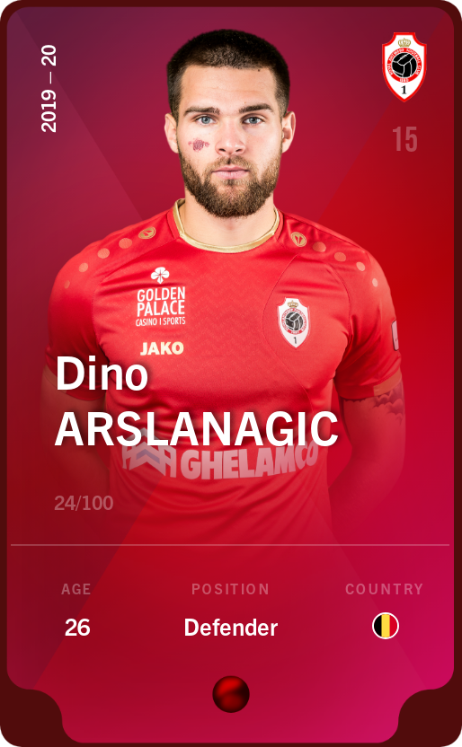 Sorare - Sorare Official - Dino Arslanagic 2019-20 • Rare 24/100 - NFT # 72835937333906625421187210887997001546404124915932084232201602701634083162059