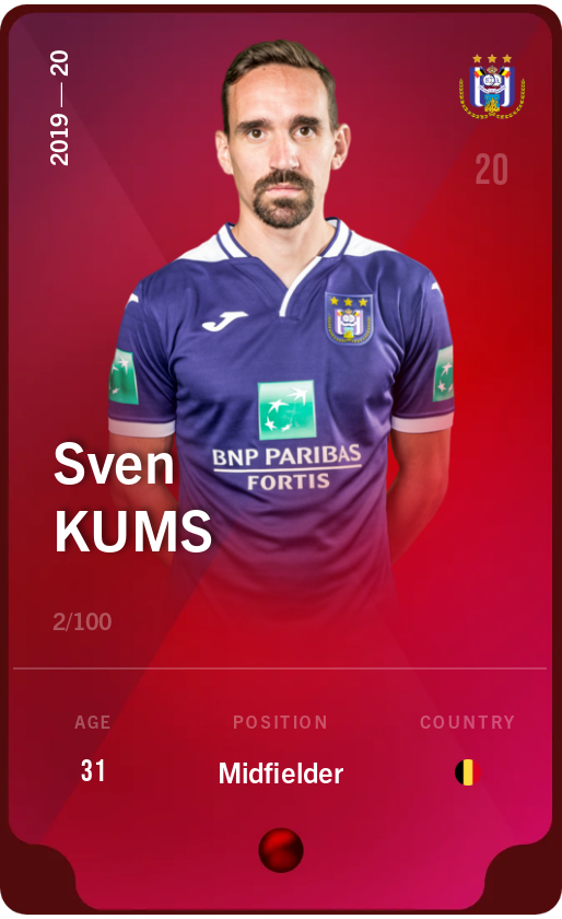 Sorare - Sorare Official - Sven Kums 2019-20 • Rare 2/100 - NFT # 72064795638139808327681866254335325728363548099176377420709351311127520142373
