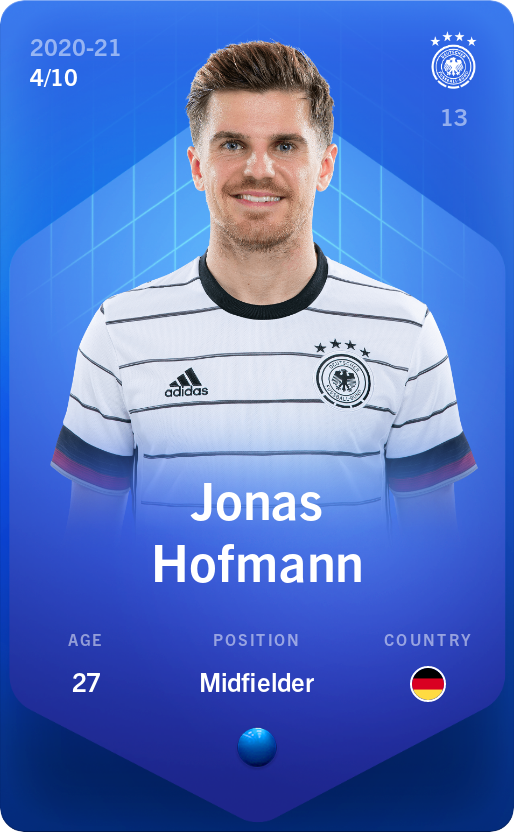 Sorare - Sorare Official - Jonas Hofmann 2020-21 • Super Rare 4/10 - NFT # 28318128057363253736177313752091887540471897114237003536782116956366110796832