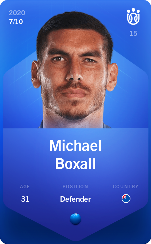 Sorare - Sorare Official - Michael Boxall 2020-21 • Super Rare 7/10 - NFT # 98238215299011685403015488907737734655486449724769194640201390100611613882884