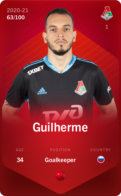 Sorare - Sorare Official - Guilherme 2020-21 • Rare 63/100 - NFT # 68623593734624106981840766645839783974641881123872025329130058025330995758