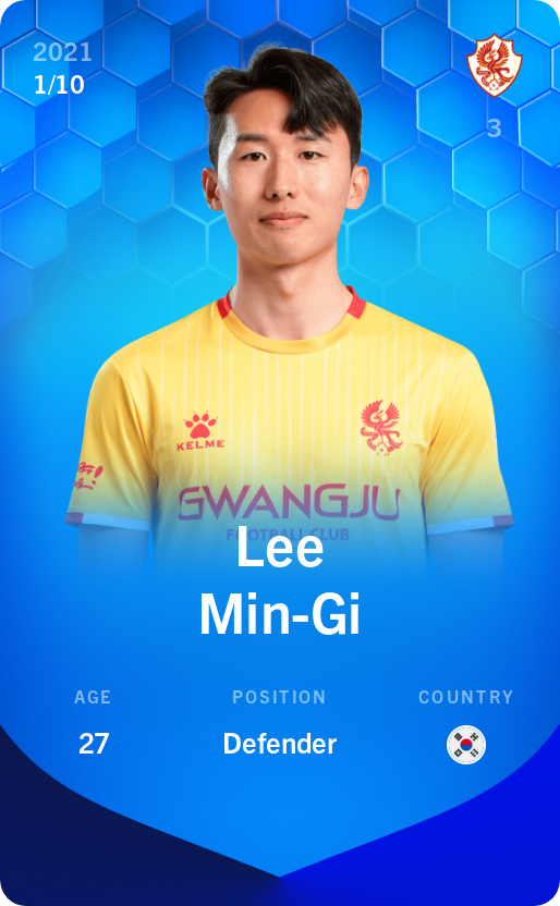 Sorare - Sorare Official - Lee Min-Gi 2021-22 • Super Rare 1/10 - NFT # 95652872552918637849773945177013607823515588955965231916461895754884523467679