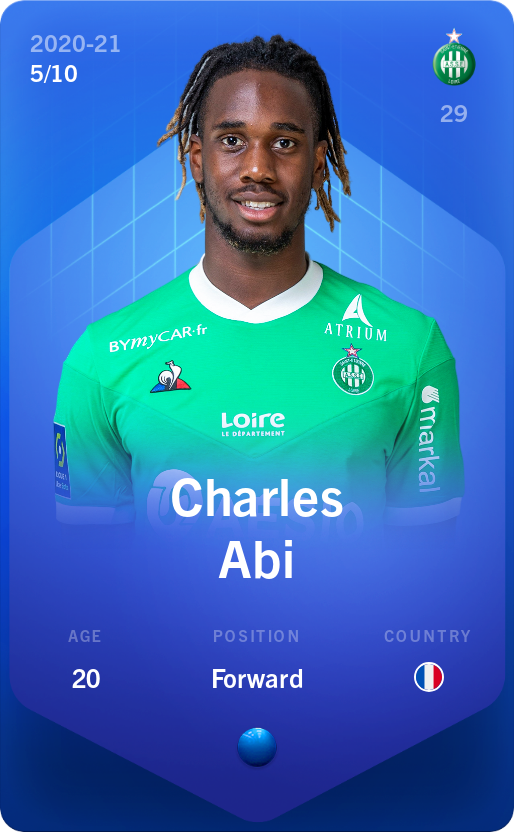 Sorare - Sorare Official - Charles Abi 2020-21 • Super Rare 5/10 - NFT # 88338559990181578369487107614391366982849265363287244471662687358061434661232