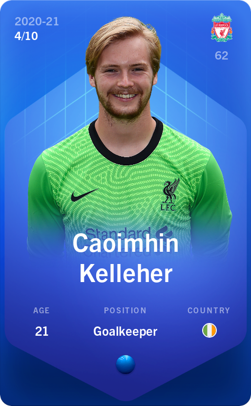 Sorare - Sorare Official - Caoimhin Kelleher 2020-21 • Super Rare 4/10 - NFT # 74036002102541986198596787351528739259972869680109016428837595316249430669447
