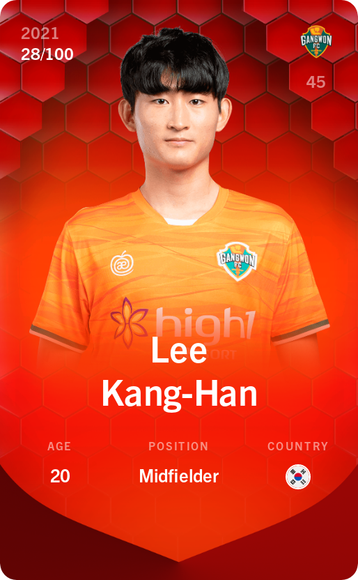 Sorare - Sorare Official - Lee Kang-Han 2021-22 • Rare 28/100 - NFT # 112817041358973085701190187862871098106682412581626522604531294366091143694724