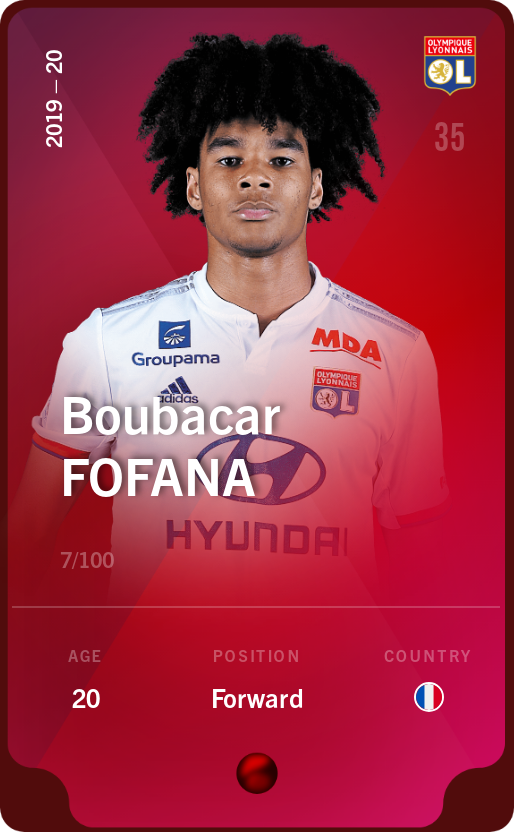 Sorare - Sorare Official - Boubacar Fofana 2019-20 • Rare 7/100 - NFT # 20745224415105547356556257396102128611665585801273882775715196187214125486317