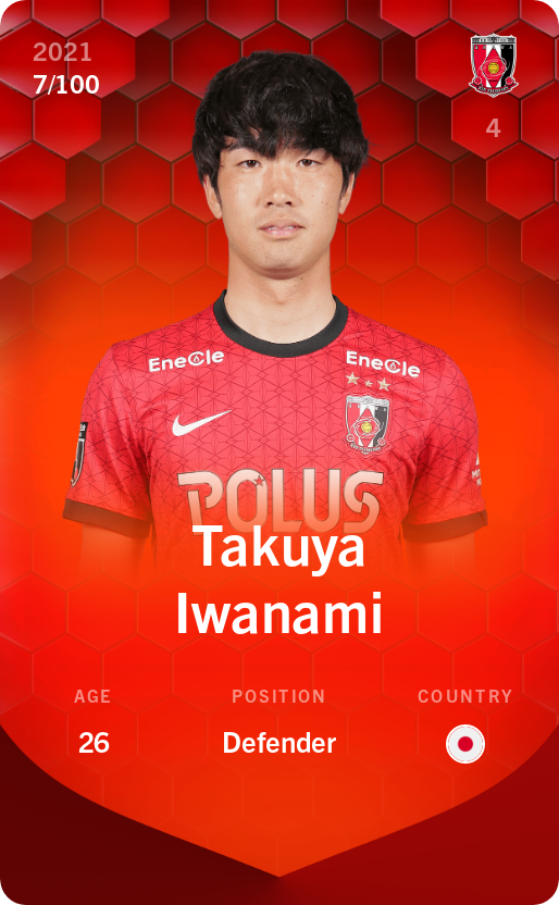 Sorare - Sorare Official - Takuya Iwanami 2021-22 • Rare 7/100 - NFT # 28219480125422516298403761707787157567914457017803870270500985934793285891146