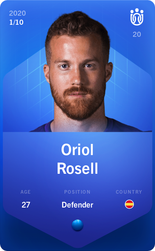 Sorare - Sorare Official - Oriol Rosell 2020-21 • Super Rare 1/10 - NFT # 57061707314790467140806019643095434429738285384609046768400542213949542779380