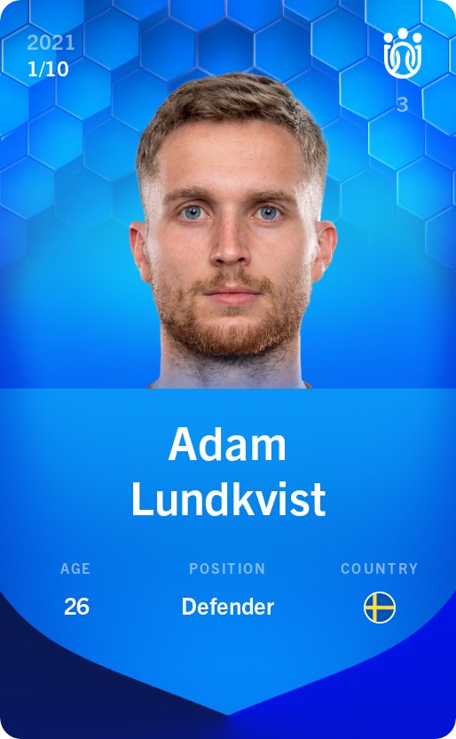 Sorare - Sorare Official - Adam Lundkvist 2021-22 • Super Rare 1/10 - NFT # 18611571434281464918278793170711419452621627210421305947680812927543488343137