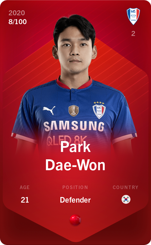 Sorare - Sorare Official - Park Dae-Won 2020-21 • Rare 8/100 - NFT # 70865297224226035073916056077177013264120877002075880857887874486338613621794
