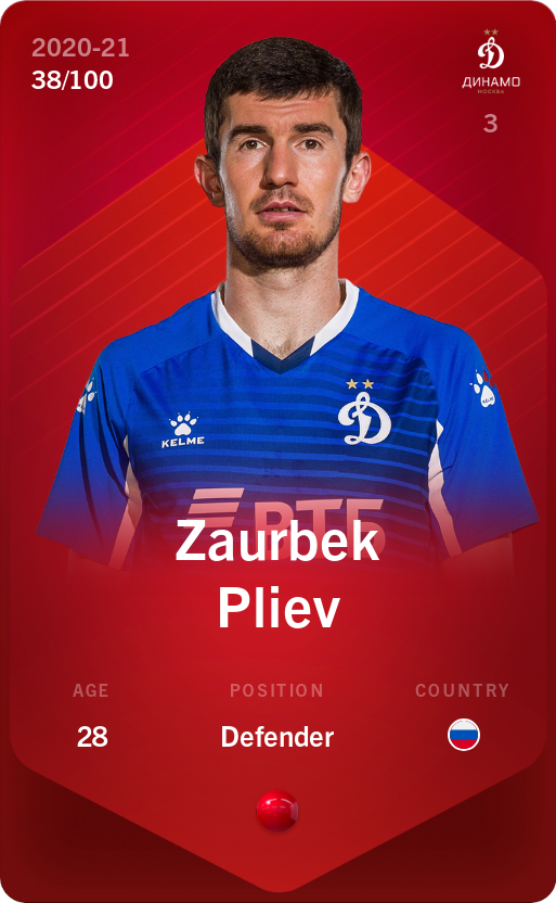 Sorare - Sorare Official - Zaurbek Pliev 2020-21 • Rare 38/100 - NFT # 83562166689798423899964991394742307998131134836814674348669847092462978330568