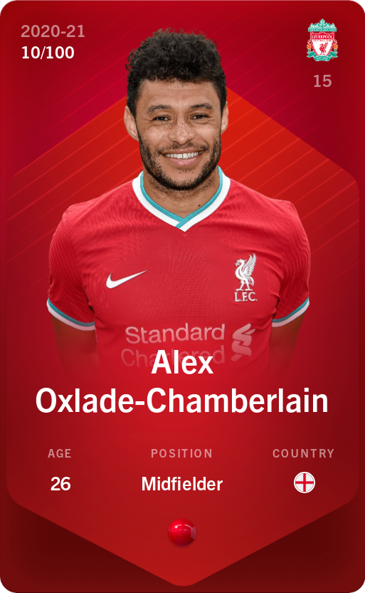 Sorare - Sorare Official - Alex Oxlade-Chamberlain 2020-21 • Rare 10/100 - NFT # 42596629850458425951390173711590875678171551772047351406231041945425588995964