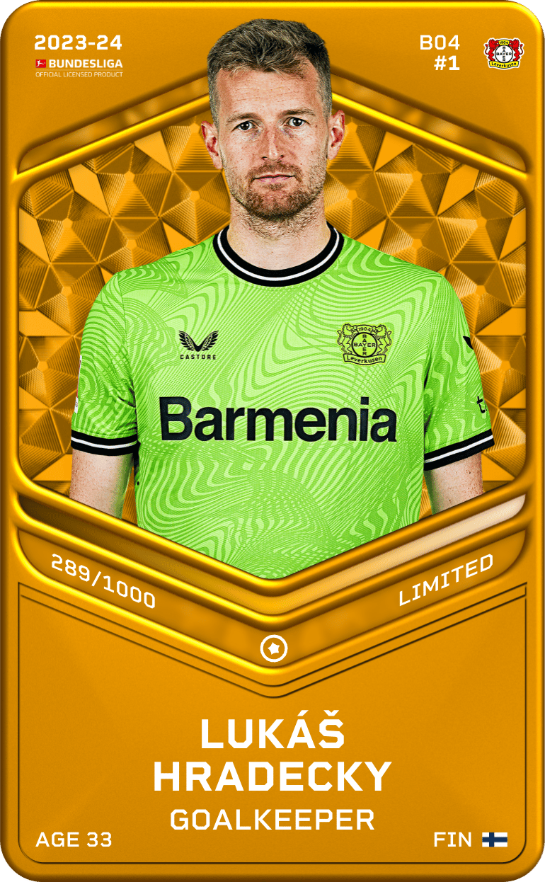 Lukáš Hradecky 2023-24 • Limited 289/1000