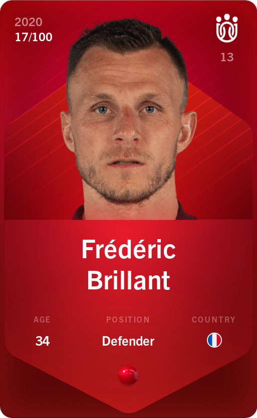 Sorare - Sorare Official - Frédéric Brillant 2020-21 • Rare 17/100 - NFT # 103241574256582822050831382417689056849891111303047496726398266741767365108955