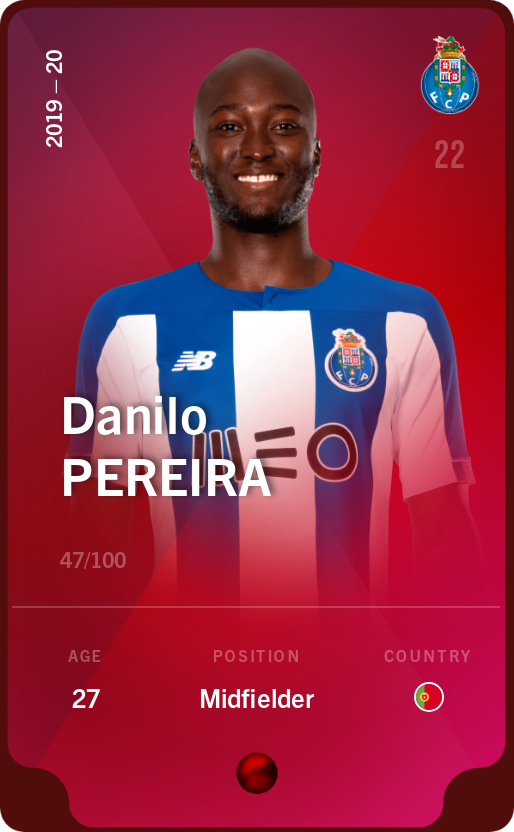 Sorare - Sorare Official - Danilo Pereira 2019-20 • Rare 47/100 - NFT # 24482826358473422154832335317282597630669383770131165224326161972954208030691