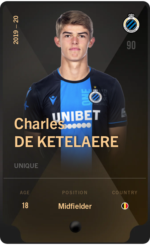 Sorare - Sorare Official - Charles De Ketelaere 2019-20 • Unique - NFT # 9040051888749462958675813657309541363018661582924691017617166355481546069262