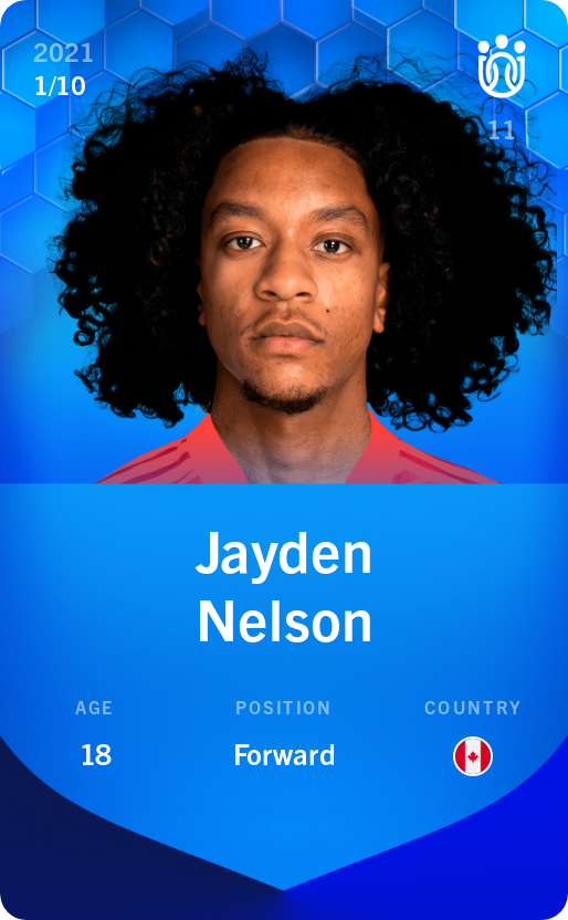 Sorare - Sorare Official - Jayden Nelson 2021-22 • Super Rare 1/10 - NFT # 39866367537253687776425925486947821028241264108709487563622927909336902480708
