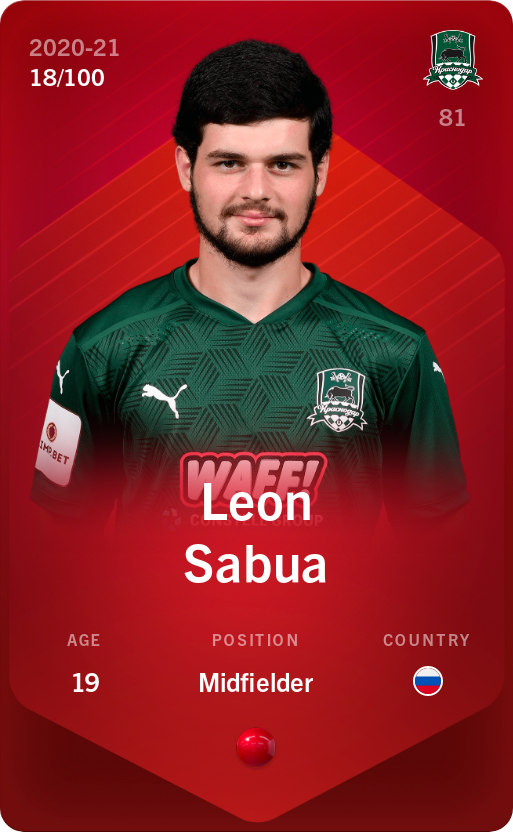 Sorare - Sorare Official - Leon Sabua 2020-21 • Rare 18/100 - NFT # 35832557707575941991224674968821245690886952566515516801713869473305799141942