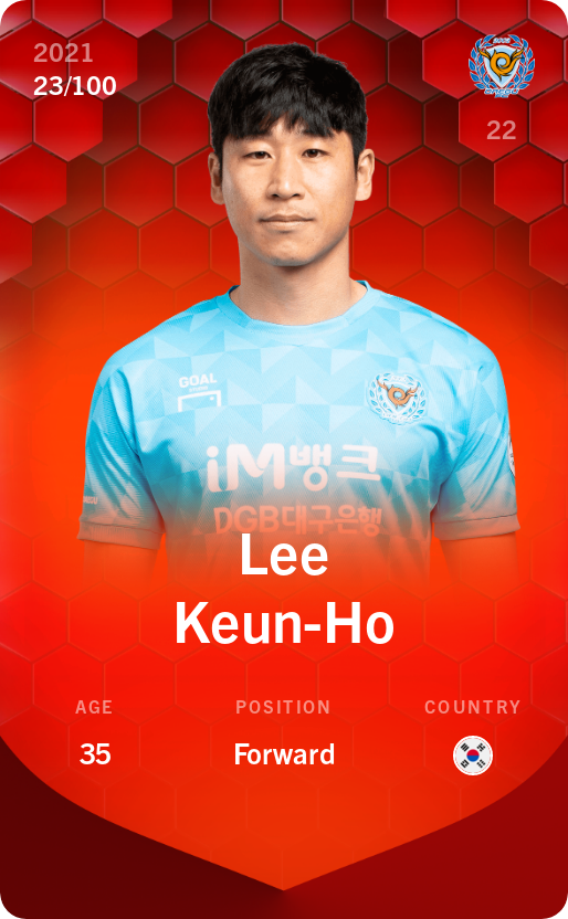 Sorare - Sorare Official - Lee Keun-Ho 2021-22 • Rare 23/100 - NFT # 103075914795179208689832838742904541254406552218513352155208270785643733672402