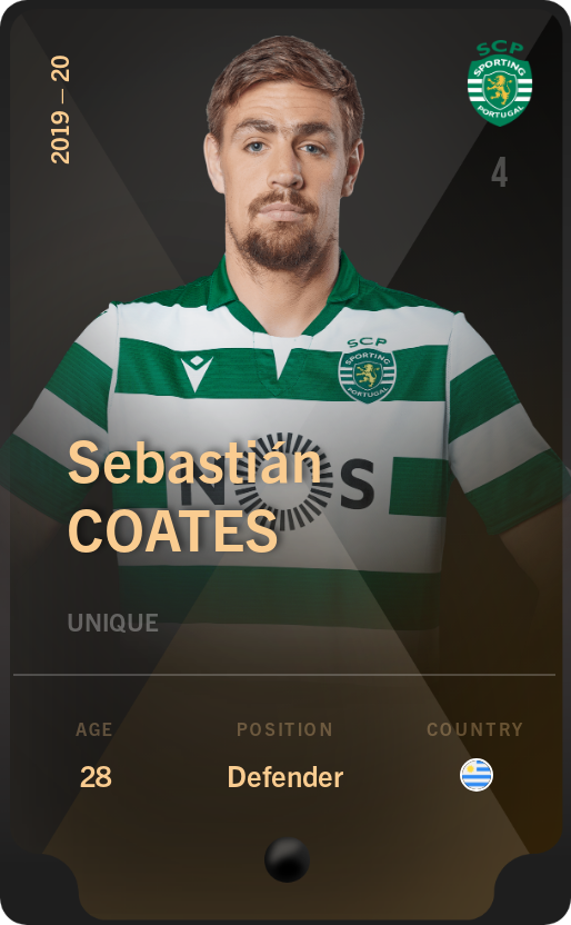 Sorare - Sorare Official - Sebastián Coates 2019-20 • Unique - NFT # 90640649619415990064147023116167093446766419471174354886229748587937228096121