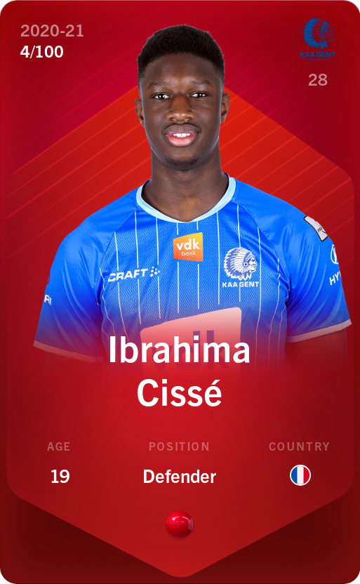 Sorare - Sorare Official - Ibrahima Cissé 2020-21 • Rare 4/100 - NFT # 86947516636061378137119593944556610654750110956343445703515780734559236851974