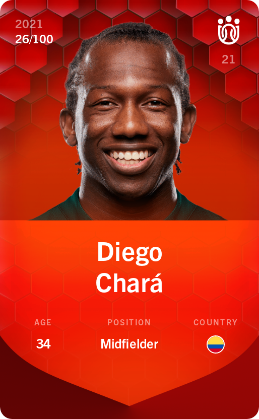 Sorare - Sorare Official - Diego Chará 2021-22 • Rare 26/100 - NFT # 78897029417224255774537353335684664577851437962814332517624686128527524205492