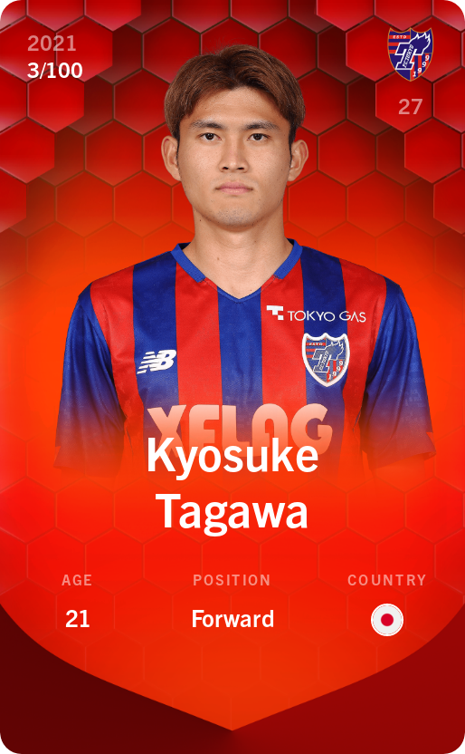 Sorare - Sorare Official - Kyosuke Tagawa 2021-22 • Rare 3/100 - NFT # 82969312031316182870708785678313338459919137447118535307203395417590426953933