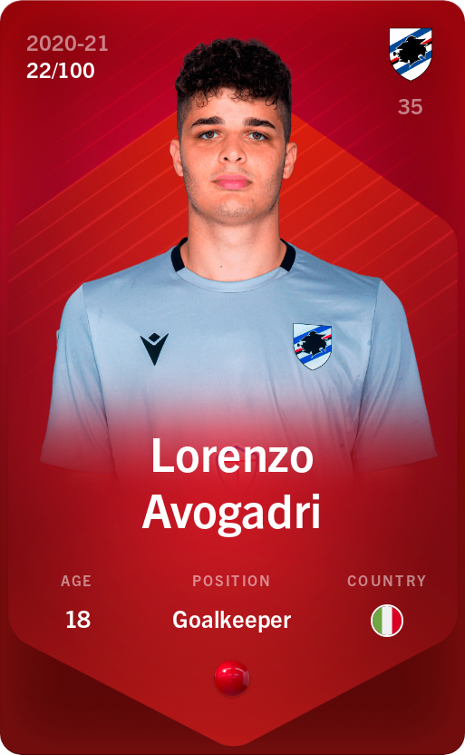 Sorare - Sorare Official - Lorenzo Avogadri 2020-21 • Rare 22/100 - NFT # 71049972256779264483139319581015980828894336273330960612322202642246833976679